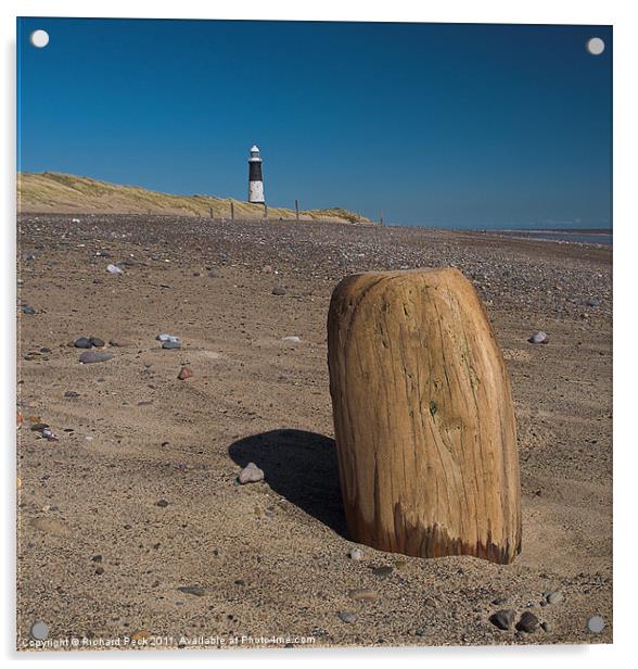 Spurn Point Lighthouse Acrylic by Richard Peck