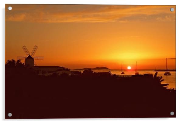 Ibiza Sunset. Acrylic by Becky Dix