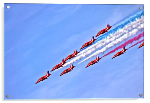 The RAF Red Arrows 3 Acrylic by Becky Dix