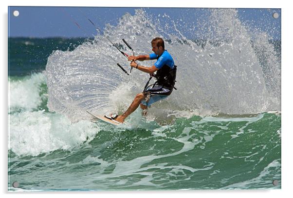 Kitesurfing Acrylic by Mal Gresty