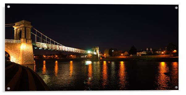 Wilford Suspension Bridge Acrylic by Elaine Whitby