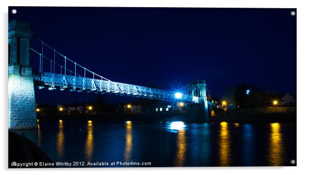 Wilford Bridge at night Acrylic by Elaine Whitby