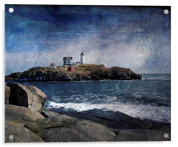 Lighthouse in Coastal Maine Acrylic by Tammy Winand