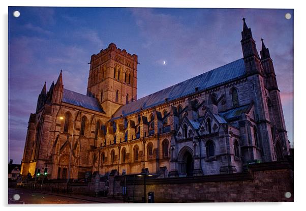 Twilight Glow of Norwich's Catholic Cathedral Acrylic by Rus Ki