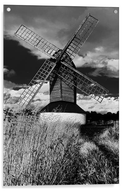 Pitstone Post Mill Acrylic by Richard Thomas