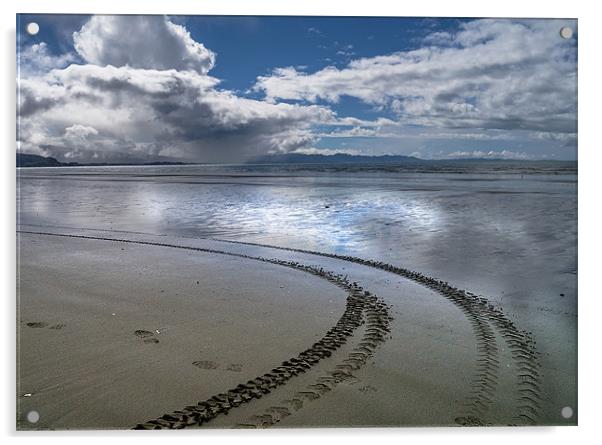 Tracks in the sand Acrylic by Richard Thomas