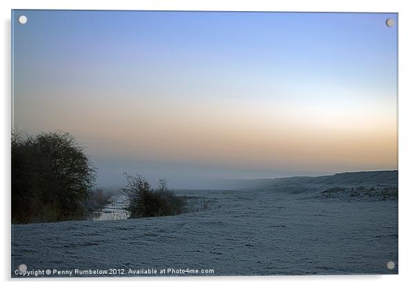 misty morning in the fens Acrylic by Elouera Photography