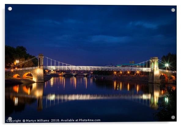 Wilford Suspension Bridge, River Trent, Nottingham Acrylic by Martyn Williams