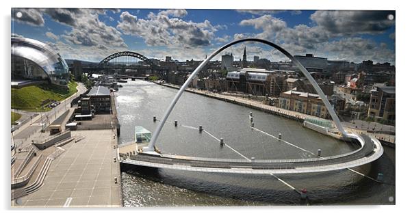 Tyne Bridges Acrylic by Michael Oakes