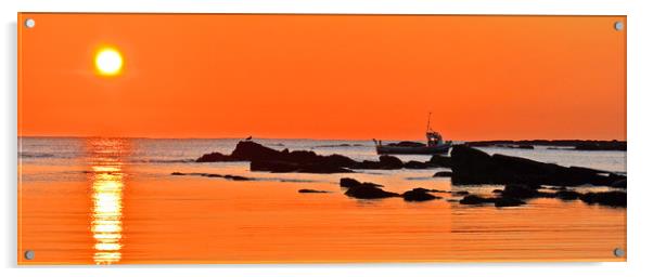                     Cullercoats winter sunrise.    Acrylic by Michael Oakes
