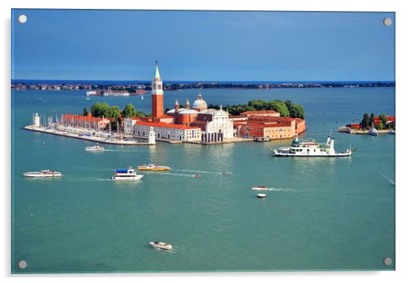      Church of San Giorgio Maggiore, Venice, Italy Acrylic by Michael Oakes