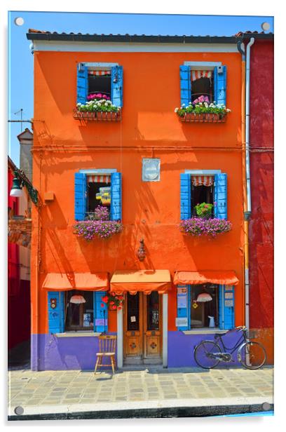 Colours of Burano.                              Acrylic by Michael Oakes
