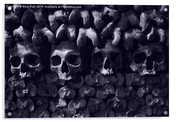 Skulls - Paris Catacombs, tinted version Acrylic by Mary Rath