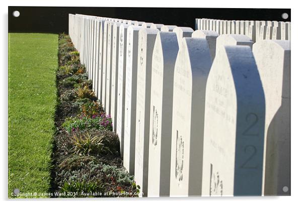 RAF war graves in Dunkerque Acrylic by James Ward