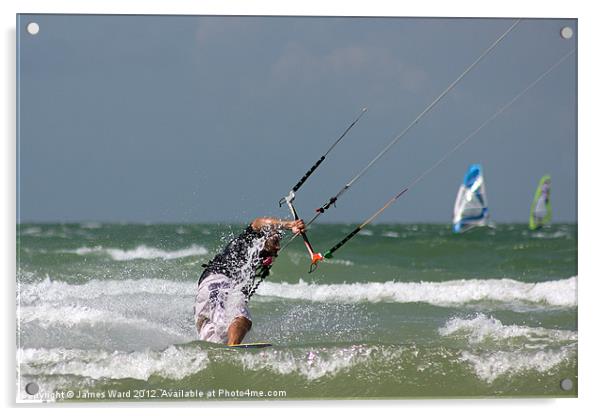 Kite Surfer 3 Acrylic by James Ward