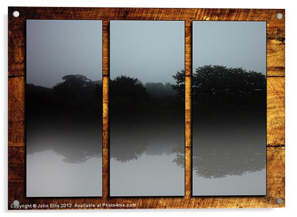 Triptych Mist Acrylic by John Ellis