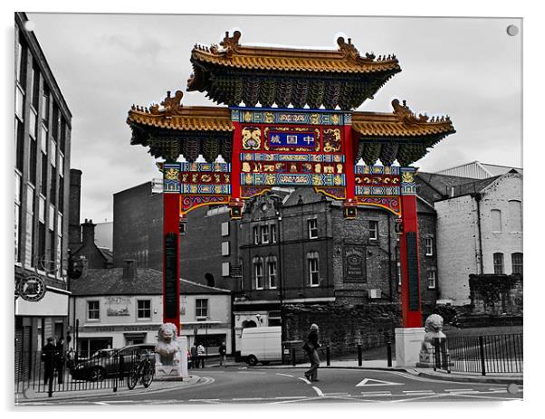 China Town Tori Gate Acrylic by John Ellis