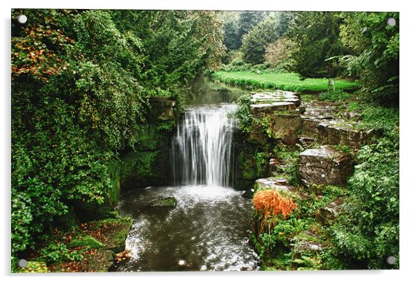 Jesmond Dene Waterfall Acrylic by John Ellis