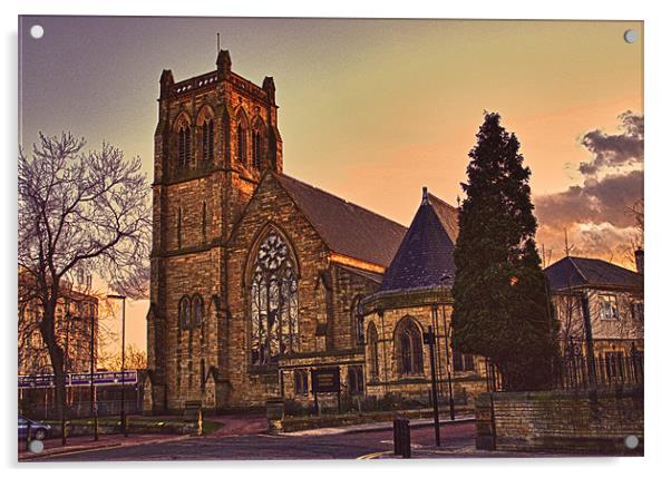 Jesmond Parish Church Acrylic by John Ellis