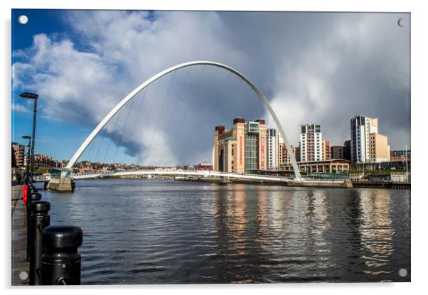 Gateshead Millennium Bridge Acrylic by John Ellis