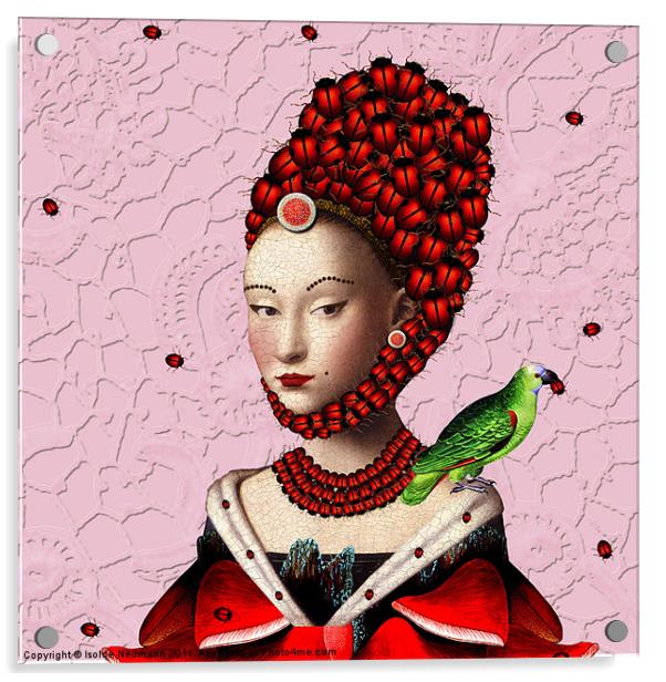 La mademoiselle en rouge Acrylic by Isolde Neumann