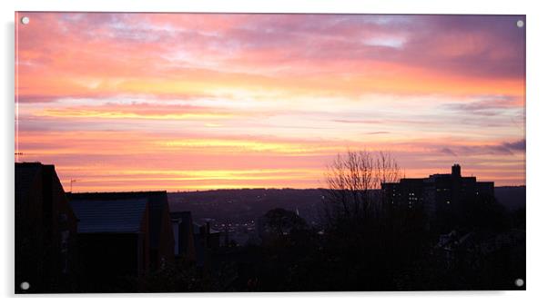 Sunrise Over Sheffield Acrylic by Ashley Ridpath