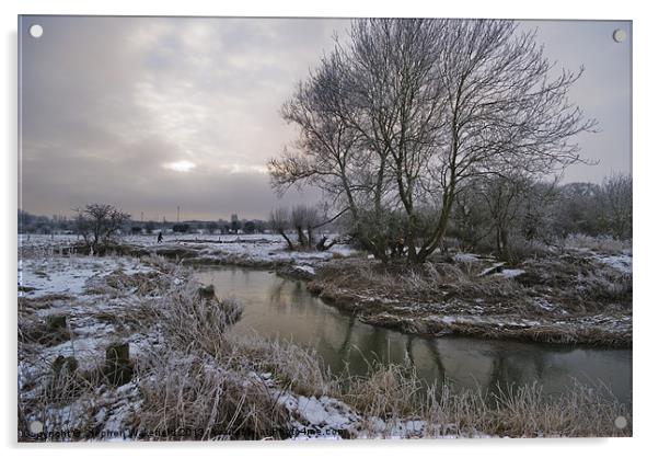 Winding through Winter Acrylic by Stephen Wakefield