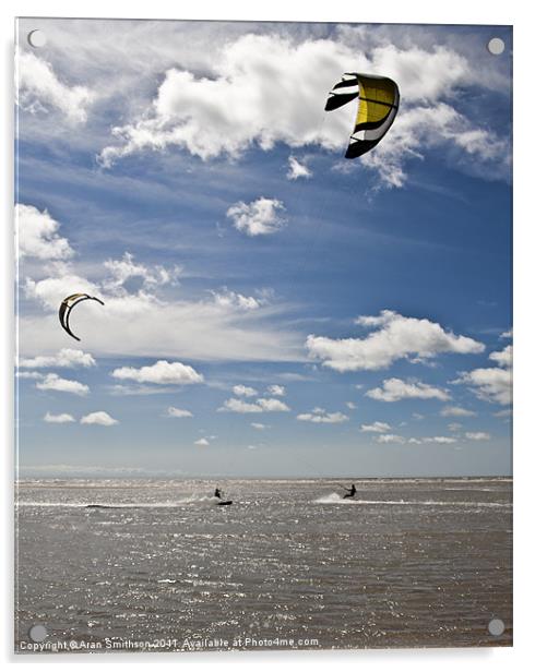 Summer Kite Surfing Acrylic by Aran Smithson