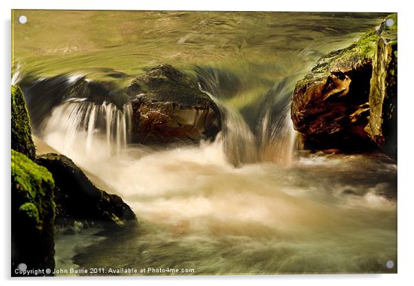 Deils Cauldron, Comrie Acrylic by John Barrie