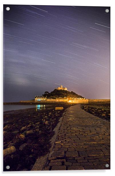 St Michaels Mount Night Acrylic by Kieran Brimson