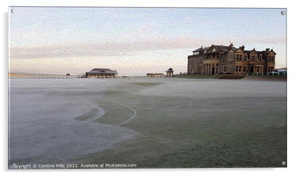 The Old Course, St Andrews - Oil paint effect Acrylic by Corinne Mills