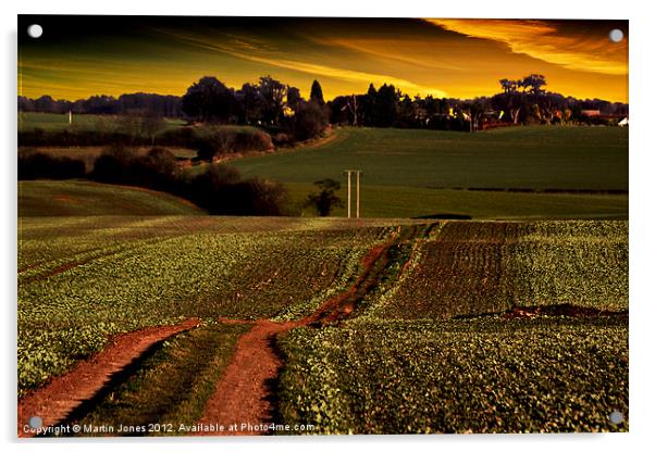 Green Lane Sunset Acrylic by K7 Photography