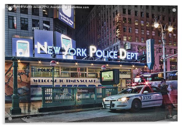 NYPD Times Square New York Acrylic by K7 Photography
