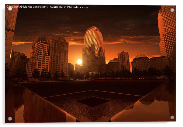 Sunset over Ground Zero Acrylic by K7 Photography