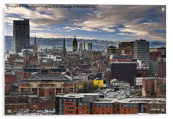 Sheffield Steel City Skyline Acrylic by K7 Photography
