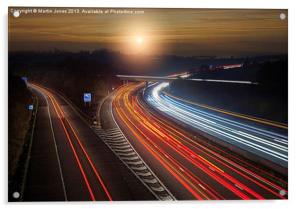 A Glowing Sunrise on the M1 Acrylic by K7 Photography