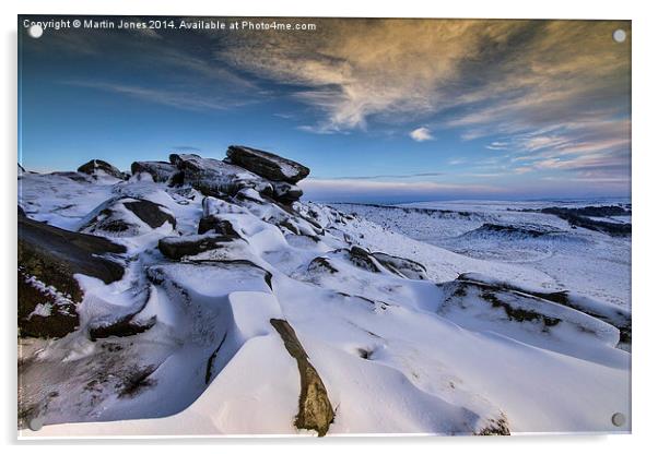  Carl Wark seen from the Ice on Higger Tor Acrylic by K7 Photography