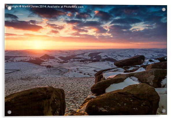  Sunset over Higger Tor Acrylic by K7 Photography