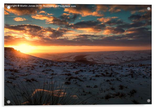 Higger Tor Winter Sunset Acrylic by K7 Photography