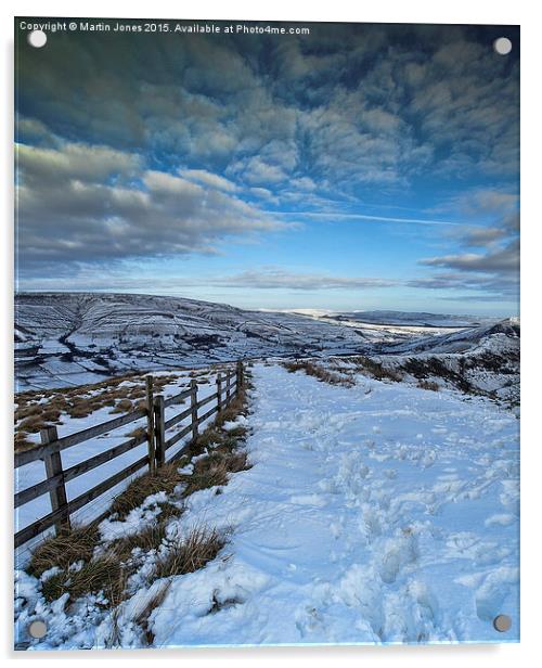  Mam Tor in the Snow Acrylic by K7 Photography