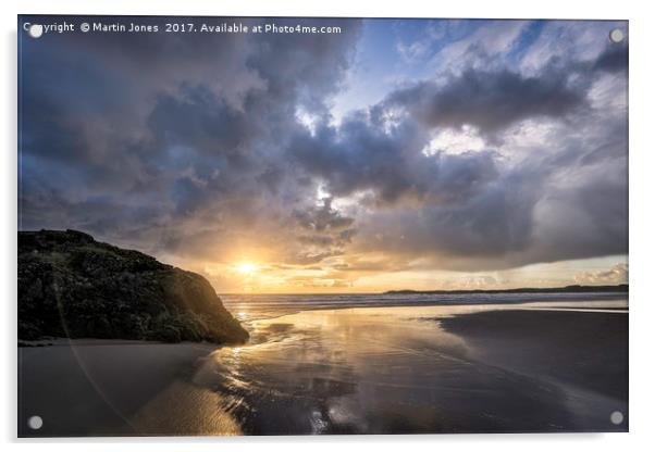 Ynys LLanddwyn - Malltreath Beach Sunset Acrylic by K7 Photography