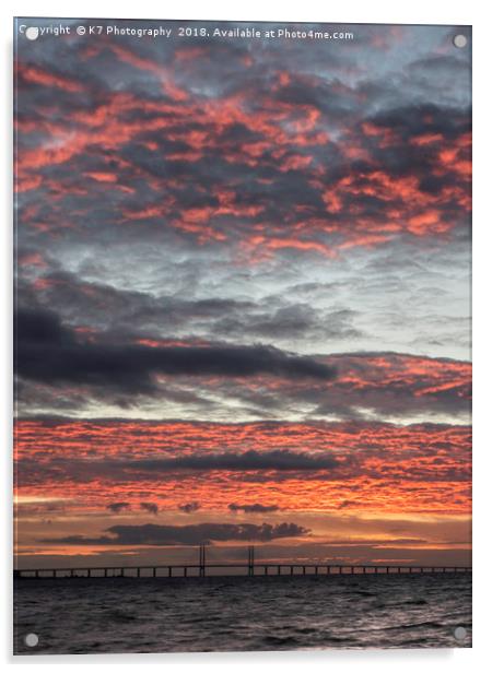 Sunset over the Oresund Strait Acrylic by K7 Photography