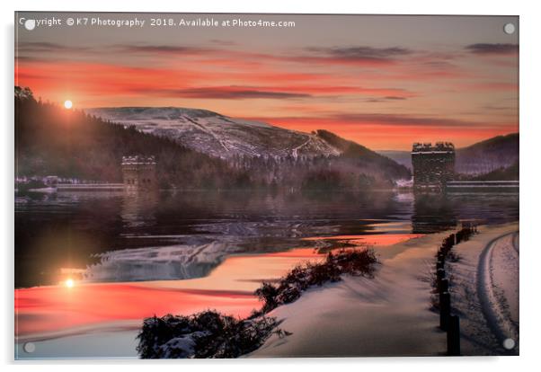 Winter over the Derwent Dam Acrylic by K7 Photography