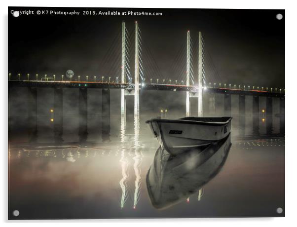 The Bridge - Reflections in the Oresund Acrylic by K7 Photography
