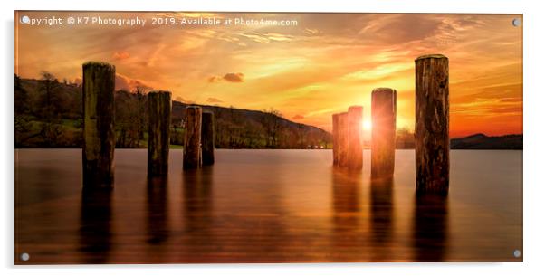 Submerged Jetty on Coniston Water Acrylic by K7 Photography