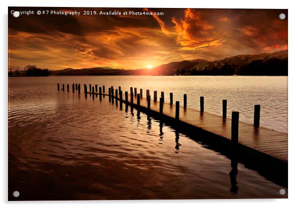 Last Light over Coniston Water Acrylic by K7 Photography