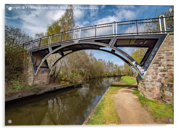 Brown Baley Bridge, Tinsley Canal, Sheffield Acrylic by K7 Photography
