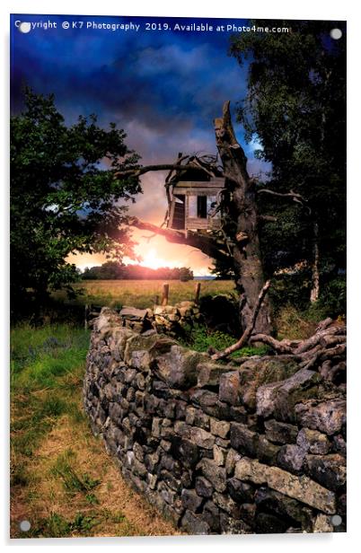 The Spooky Old Treehouse on the Moor Acrylic by K7 Photography