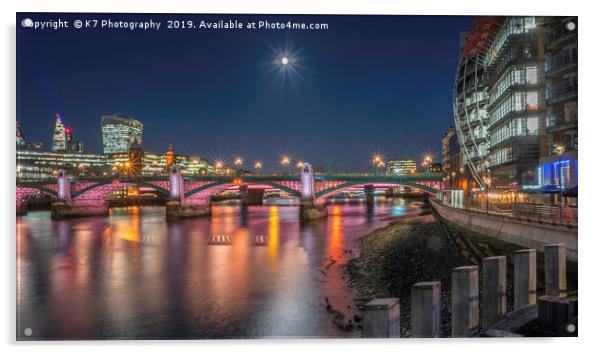 Southwark Bridge and the South Bank Acrylic by K7 Photography