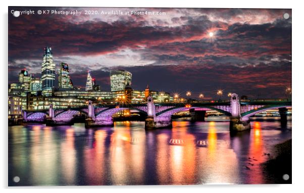 The Illuminated River - Southwark Bridge Acrylic by K7 Photography